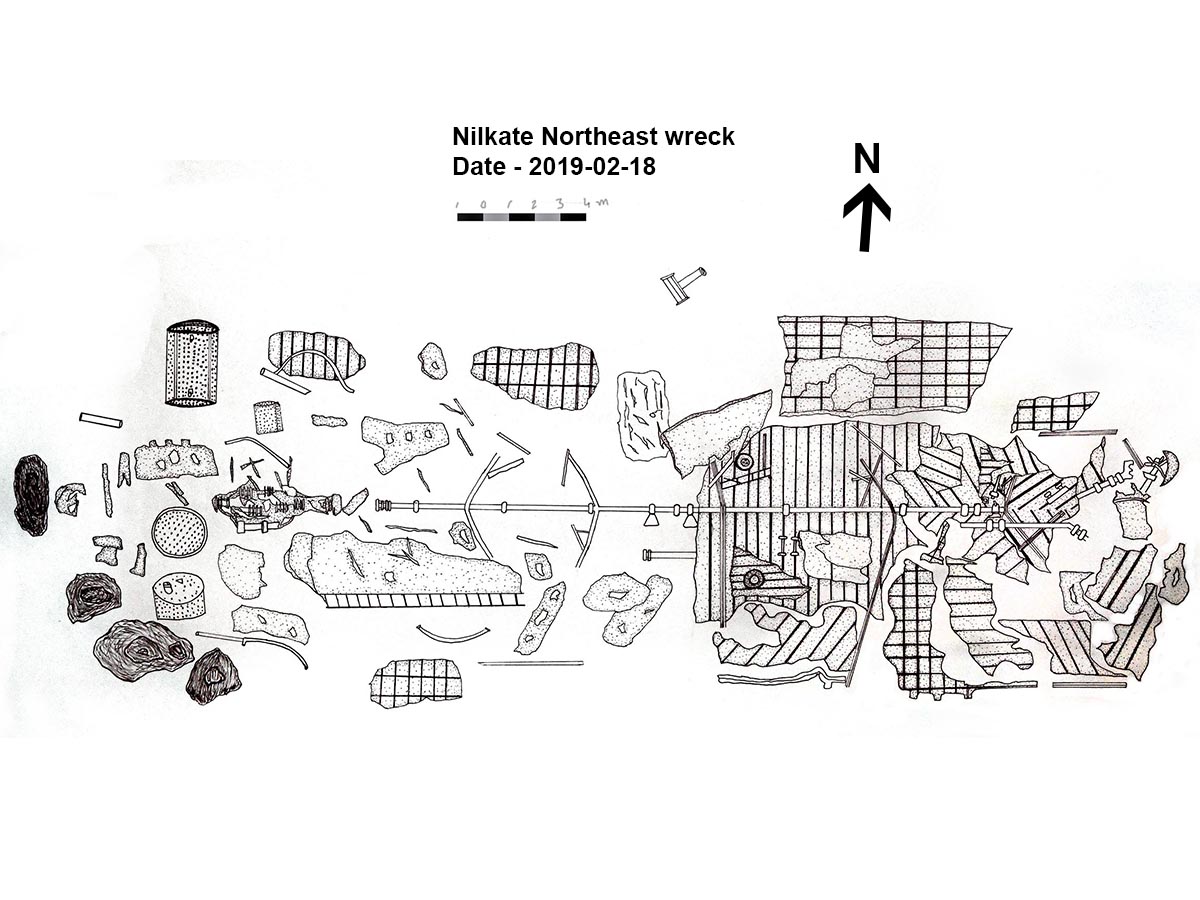 Site plan of the Nilkate Northeast wreck